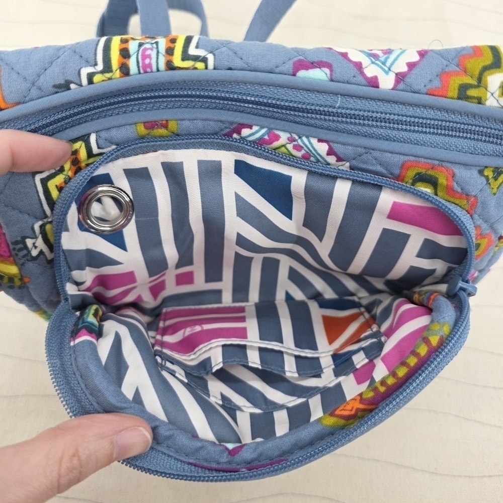 Vera Bradley Womems Crossbody Hip Pack & Wallet Blue Painted Medallons Bag Purse - Picture 11 of 14